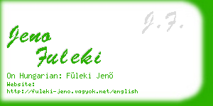 jeno fuleki business card