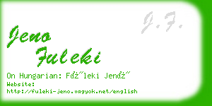 jeno fuleki business card